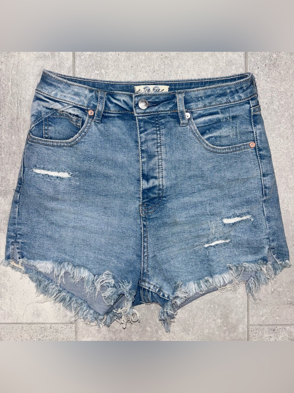 Free People We The Free Crvy Vintage High-Rise Shorts - Picture 3 of 6
